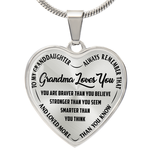 Grandma Loves You - Heart Necklace